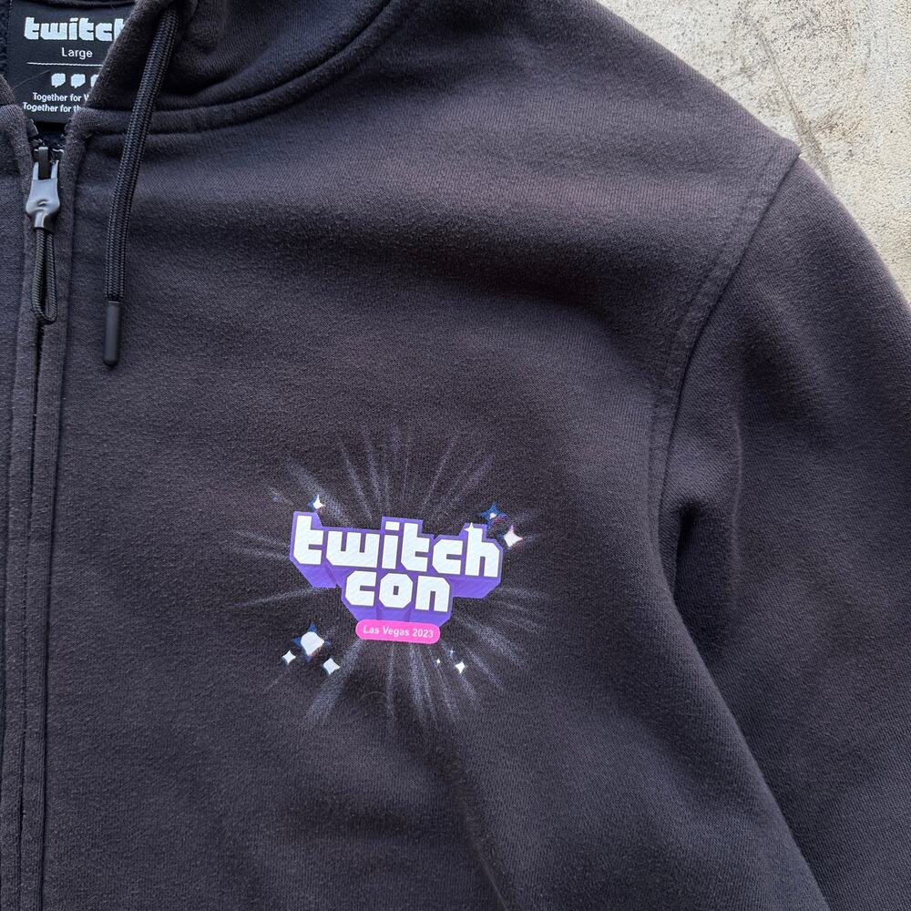 Rare Official TwitchCon 2023 merch Zip Hoodie Large Gaming